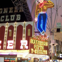 Cowboybeeld op Fremont Street