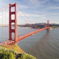 Bovenaanzicht van de Golden Gate Bridge