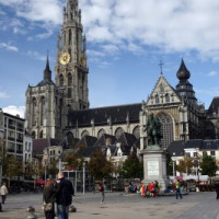 Zicht op de Antwerpse Kathedraal