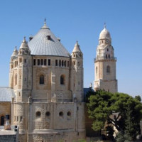 Zicht op de Hagia Maria Sion-kerk