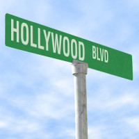 Naambord van de Hollywood Boulevard