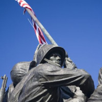 Close up van het Iwo Jima Memorial