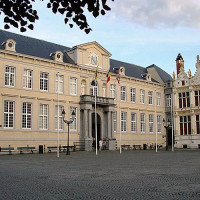 Zicht op het Landhuis van het Brugse Vrije