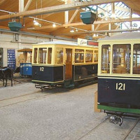 Binnen in het Trammuseum