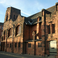 Zijkant van de Mackintosh Church