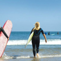 Surfers in Malibu