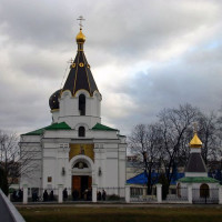 Overzicht van kerk in Minsk