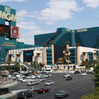 Zicht op het MGM Grand-hotel