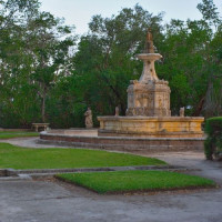 Bouwwerk in de Vizcaya Gardens