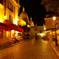 Nachtbeeld op Montmartre