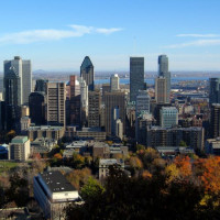 Skyline van op Mount Royal