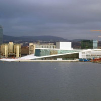 Zicht op de Nationale Opera van Oslo