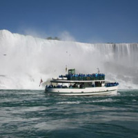 Bootje aan Niagara Falls