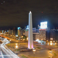 Nachtelijk beeld in Buenos Aires