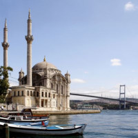 Zicht op de Ortaköy Moskee