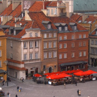 Terrassen op het oude stadsplein