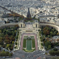 Luchtbeeld op het Palais de Chaillot