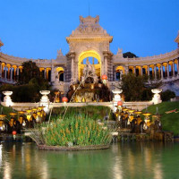 Fonteinen bij het Palais Longchamp