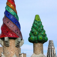 Gaudi vormen op het Palau Güell