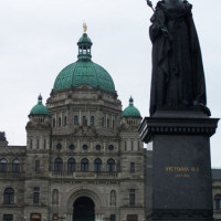 Zicht op het Parlementsgebouw van British Columbia