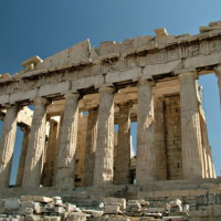 Parthenon bij valavond