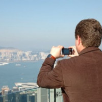 Foto's nemen op Victoria Peak