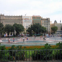 Vergezicht op het Plaça de Catalunya