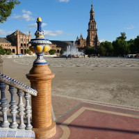 Overzicht op het Plaza de España