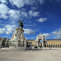 Beeld op het Praça do Comércio