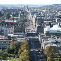 Luchtbeeld van Princes Street