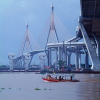 Vergezicht van de Rama VIII Brug