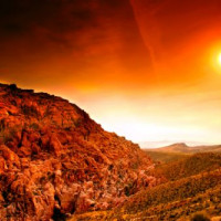 Zon op Red Rock Canyon