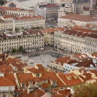 Luchtbeeld van het Rossio