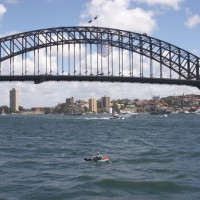 Beeld op Sydney Harbour Bridge