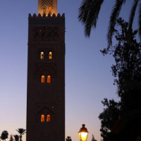 Nachtbeeld van de Koutoubia