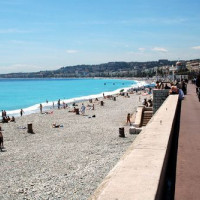 Toeristen aan de Promenade des Anglais