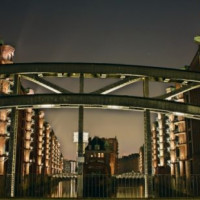 IJzeren brug in de Speicherstadt