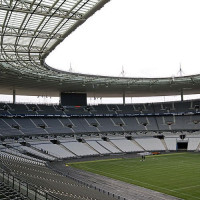 Lege tribunes van het Stade de France