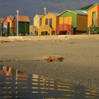 Strandhuisjes bij Kaapstad