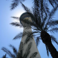 Onder aan de Stratosphere Tower