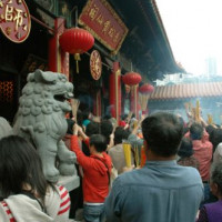 Gelovigen aan de Wong Tai Sin Tempel