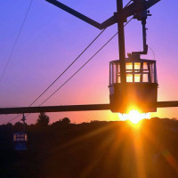 Zonsondergang aan de Teleférico de Madrid