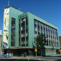 Zicht op het Transport House in Belfast