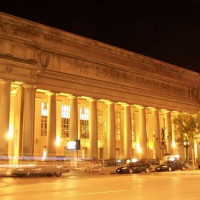 Nachtbeeld van Union Station