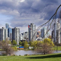 Skyline achter Vanier Park