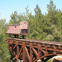 Treinstel bij de Yad Vashem