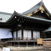 Zicht op het Yasukuni-heiligdom