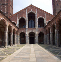 milaan ambrogio sant kerk bouw belangrijk beroemde bouwwerk gesticht romaans patroonheilige