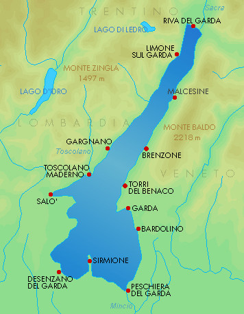 Gardameer op kaart